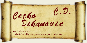 Ćetko Dikanović vizit kartica